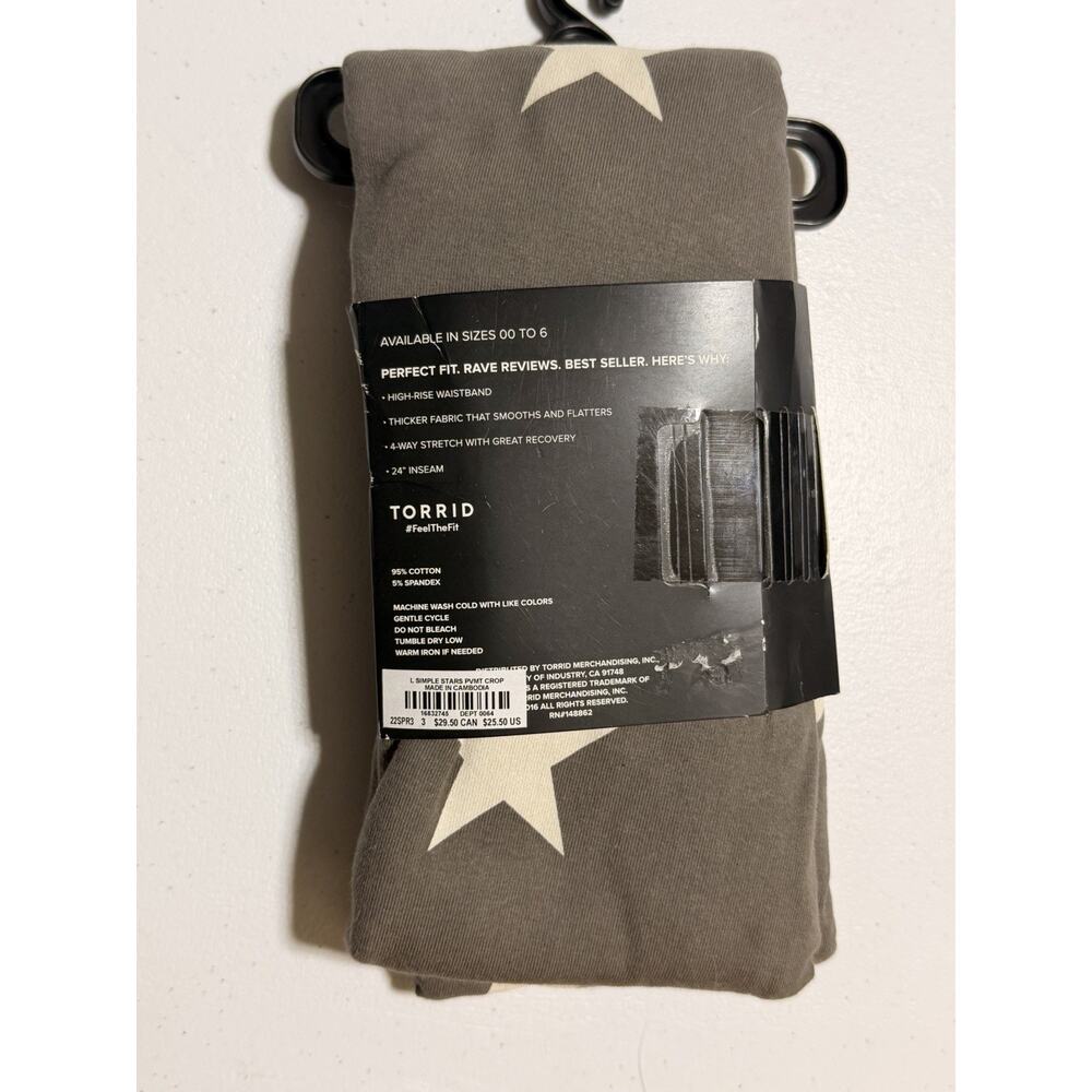 Torrid 3 Gray with Stars Premium Cropped Legging - Picture 2 of 4